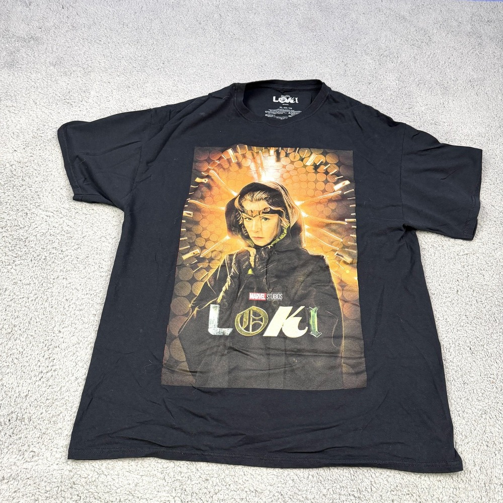 Marvel Studios Loki‎ Shirt Mens Extra Large Black Graphic Tee Superhero TV Show